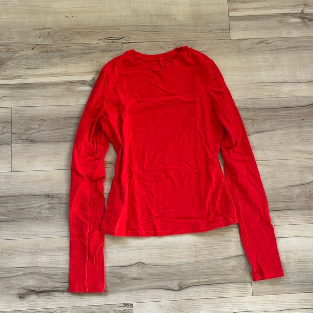 Skims Red Long Sleeve Top